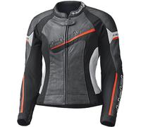 Held Debbie II Blouson en cuir de moto perforé pour femmes, noir-blanc-rouge, taille 44