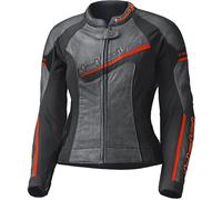 Held Debbie II Blouson en cuir de moto perforé pour femmes, noir/rouge, Taille 36