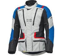 Held Hakuna Matata 3 Veste textile de moto imperméable, Gris clair/bleu/rouge, Taille 3XL
