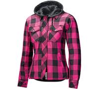 Held Biker Fashion – Chemise moto Lumberjack 2 Femme, flanelle, certifiée CE EN 17092, noir/rose XL