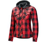 Held Lumberjack II Veste textile de moto de dames, noir/rouge, Taille L