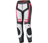 Held Rocket 3.0 Pantalon en cuir de moto pour femmes, Blanc/rose/noir, Taille 46