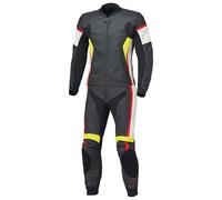 Held Spire 2 - Combinaison en cuir de vachette souple - Vêtements de protection AAA - Certifié CE EN 17092:2020 - Vêtements de protection de moto avec protections de niveau 2 D3O - Noir/blanc/rouge