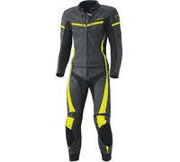 Held Spire Costume en cuir de moto deux pièces pour femmes, noir/jaune, Taille 34