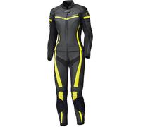 Held Spire Costume en cuir de moto deux pièces pour femmes, noir-jaune, taille 34