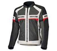 Held Tropic 4 Top Veste de moto d'été pour homme - Veste d'été sportive et aérée en maille - Veste de moto légère avec protections D3o Ghost Level 1 e protection CE - Gris-rouge - Taille L