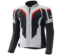 Held Zelda Veste textile de moto, gris-rouge, taille M pour homme