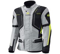 Held Zorro Veste textile de moto imperméable, gris/jaune, Taille S