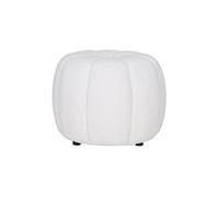 Lisa Design - Pouf Helda en Tissu Bouclette Ecru - Salon