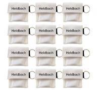 Heldbach® Lot de 10 masques respiratoires hygiéniques de premiers secours avec porte-clés pour la respiration bouche à bouche - Compact et idéal pour les urgences, HLW, serviette respiratoire en