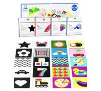 HELDENGUT Lot de 80 Cartes Contrastées pour Bébé - Jouet Sensoriel Noir et Blanc Évolutif de 0 à 36 Mois