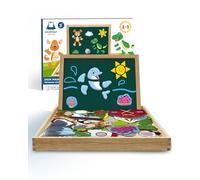 HELDENGUT Puzzle Magnétique en Bois Enfant 3 Ans et Plus - Jeu Éducatif de Voyage 100 Pièces Thème Tour du Monde