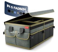 Heldenwerk Organiseur de Coffre de Voiture de qualité supérieure avec Couvercle, Stable et antidérapant, Pliable, Grand avec Double étagère, boîte de Rangement pour coffr
