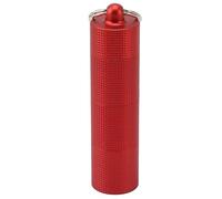Hélecteur de médicaments Keychain Case 3 compartiment étanche Organisateur de pilule de voyage imperméable Conteneur de médecine d'urgence en métal pour randonnée extérieure (Rouge)