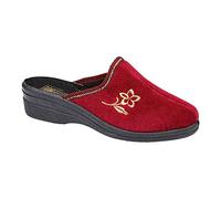 Helen Chaussons chauds en velours pour femme - Mules d'intérieur confortables à semelles compensées - Pointure 35,5-42 - Multicolore - bordeaux, 42