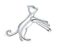 Helen de Lete Boucles d'oreilles à clip en argent sterling S925 avec petit chaton