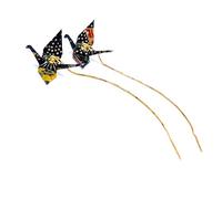 Helen de Lete Boucles d'oreilles pendantes, motif grue en origami, en argent sterling