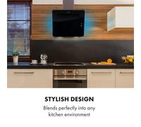 KLARSTEIN Helena - Hotte aspirante, Hotte cuisine, Hotte murale, 595 m³/h, Lumière ambiante RGB, Air recyclé et extrait, Eclairage LED, Panneau tactile, 60 cm - Noir