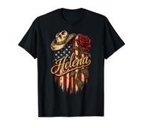 Helena Chapeau de Cowboy Drapeau américain Rose T-Shirt Graphique avec Valeur