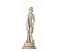 Hélène de Troie Sparte Figure Féminine Nue Statue d'albâtre Sculpture Or 23cm