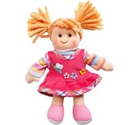 Heless 100 - Poupée en tissu Feli avec une jolie robe en velours côtelé et un t-shirt à rayures, poupée molle de 15 cm environ pour câliner, jouer et aimer