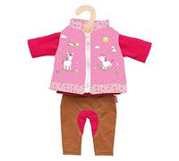 Heless 1070 - Ensemble de vêtements pour poupée, Tenue Cavalier Lina, 3 pièces avec Pantalon, Chemise et Gilet, Taille 28-35 cm