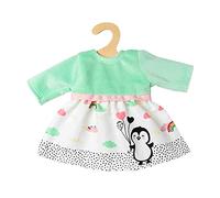 Heless 1124 Robe pour poupée en Velours Doux Motif Pingouin à Pois Taille 28-35 cm
