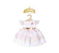 Heless 1132 - Robe de Princesse pour poupée, Motif Fleur de Cerisier avec Couronne dorée, Taille 28-35 cm