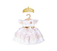 Heless 1132 - Robe de Princesse pour poupée, Motif Fleur de Cerisier avec Couronne dorée, Taille 28-35 cm