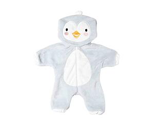 Heless 1198 Combinaison pour poupées Motif Pingouin Douce avec Capuche et Fermeture Éclair Taille 28 à 35 cm