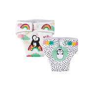 Heless 120 120-Fabric Nappies for Dolls in Penguin Dots Design, Pack of 2 with V