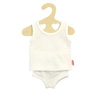 Heless 1221 - Vêtements de poupée en Jersey élastique, Set de sous-vêtements 2 pièces en Blanc avec Maillot de Corps et Slip pour poupées et Animaux en Peluche de 28-35 cm
