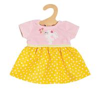 Heless 1360 - Vêtements de poupées au Design Bunny Lou, Robe avec Application Lapin pour poupées et doudous de 28 à 35 cm