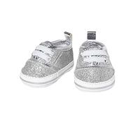 Heless 147 Baskets pour poupée à Paillettes Argenté Taille 38-45 cm Chaussures Chic Effet wow pour Les Occasions spéciales