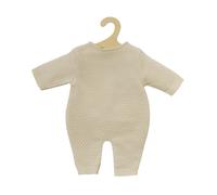 Heless 1480 - Puppenkleidung aus 100% Bio-Baumwolle, Strickstrampler in Ecru für