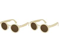 Heless 155 - Accessoires pour poupées Lunettes de Soleil, en Beige et avec des Verres Ronds, pour poupées et Animaux en Peluche de Toutes Tailles (Lot de 2)