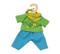 Heless 1721 - Ensemble de vêtements pour poupée Commerce équitable Tenue Max 3 pièces avec Pantalon, t-Shirt et Foulard astucieux Taille 28-35 cm
