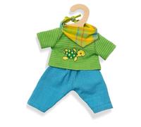 Heless 1721 - Ensemble de vêtements pour poupée Commerce équitable Tenue Max 3 pièces avec Pantalon, t-Shirt et Foulard astucieux Taille 28-35 cm