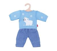 Heless 1934Heless Pull en Jean pour poupée Motif Ours Polaire Bleu Clair Taille 28-35 cm