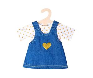 Heless 2052 Ensemble de vêtements pour poupée avec Robe et t-Shirt en Jean Doré Taille 35-45 cm