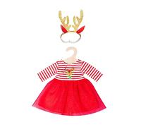 Heless 2151 Robe de Noël pour poupée Rudi avec Bandeau en Bois doré Taille 35-45 cm