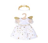 Heless Robe de poupée 2152 – Ange gardien, ailes dorées et bandeau d'étoiles – Taille 35-45 cm