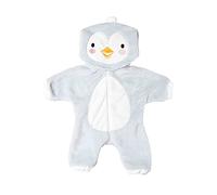 Heless Combinaison pour poupée 2198 – Motif pingouin, capuche, fermeture éclair – 35-45 cm