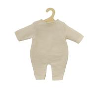 Heless Vêtements de poupée 2480 – Grenouillère écru 100% coton bio pour poupées et peluches 35–45 cm