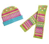 Heless chapeau et écharpe de poupée vert/rose 35-45 cm Multicolore G
