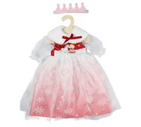 Heless 2680 - Robe de poupée « Princesse d'hiver Lumi » en Blanc et Rose, avec Couronne et Cape en Peluche, pour poupées de 35 à 45 cm