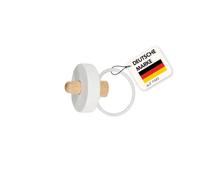 Heless 315 - Sucette de poupée en Bois | Tétine marron clair et blanc, accessoire de poupée de 7 x 3 cm