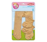 Heless 4761 - Collants avec Chaussettes pour poupées Doré Taille 28-35 cm