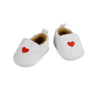 Heless 5301 - Chaussons pour poupées, en Beige et avec Un cœur Rouge, pour poupées et Animaux en Peluche de 30-34 cm