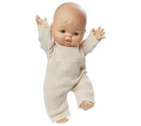 Heless 54034 - Ensemble poupée Gordi Girl et grenouillère en Tricot Bio Beige, Taille env. 34 cm